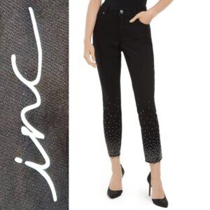 I.N.C Black Studded Skinny Leg Jeans